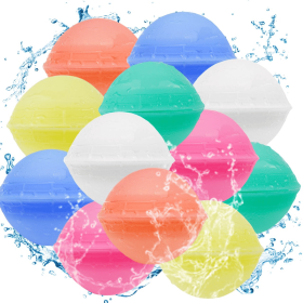 12 Pack Self-Sealing Reusable Silicone Water Balloons - No Magnets, Soft & Durable, Perfect for Pool Parties & Outdoor Play