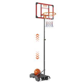 VEVOR Basketball Hoop, 5-7 ft Adjustable Height Portable Backboard System, 28 inch Basketball Hoop & Goal, Kids & Adults Basketball Set with Whee