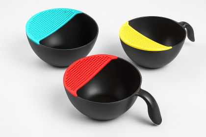 Colorful Strainer With Handle (Color: Blue)