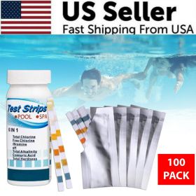 6 IN 1 Chlorine Dip Test Strips Hot Tub SPA Swimming Pool PH Tester Paper Bottle (QTY: 100 Pack)