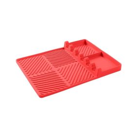 Side Shelf Mat Grill Pad for Outdoor Grill Kitchen Counter (Color: Red, Type: Kitchen Supplies)